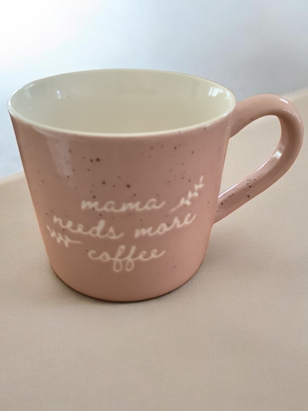 Mama Needs More Coffee Pink stoneware Mug